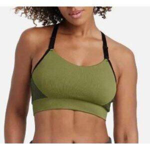 Auden Lightly Lined Racerback Nursing Sports‎ Bra Green Small NEW